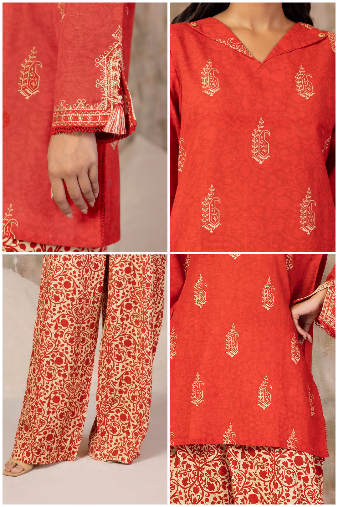 Embroidered Kurta Trouser - 3068