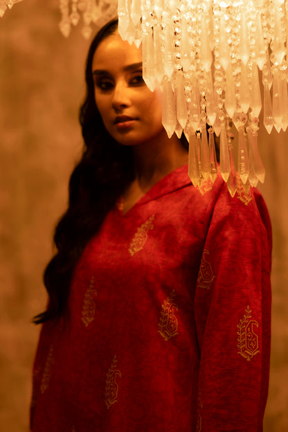 Embroidered Kurta Trouser - 3068