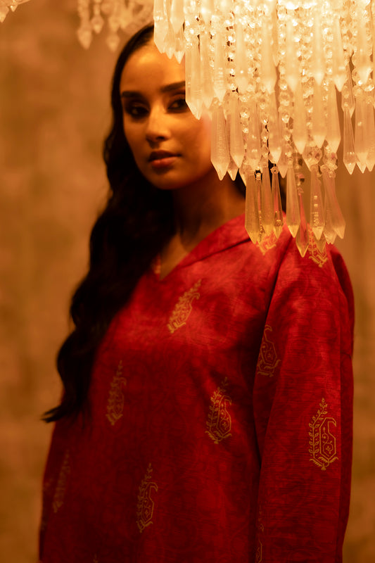 Embroidered Kurta Trouser - 3068