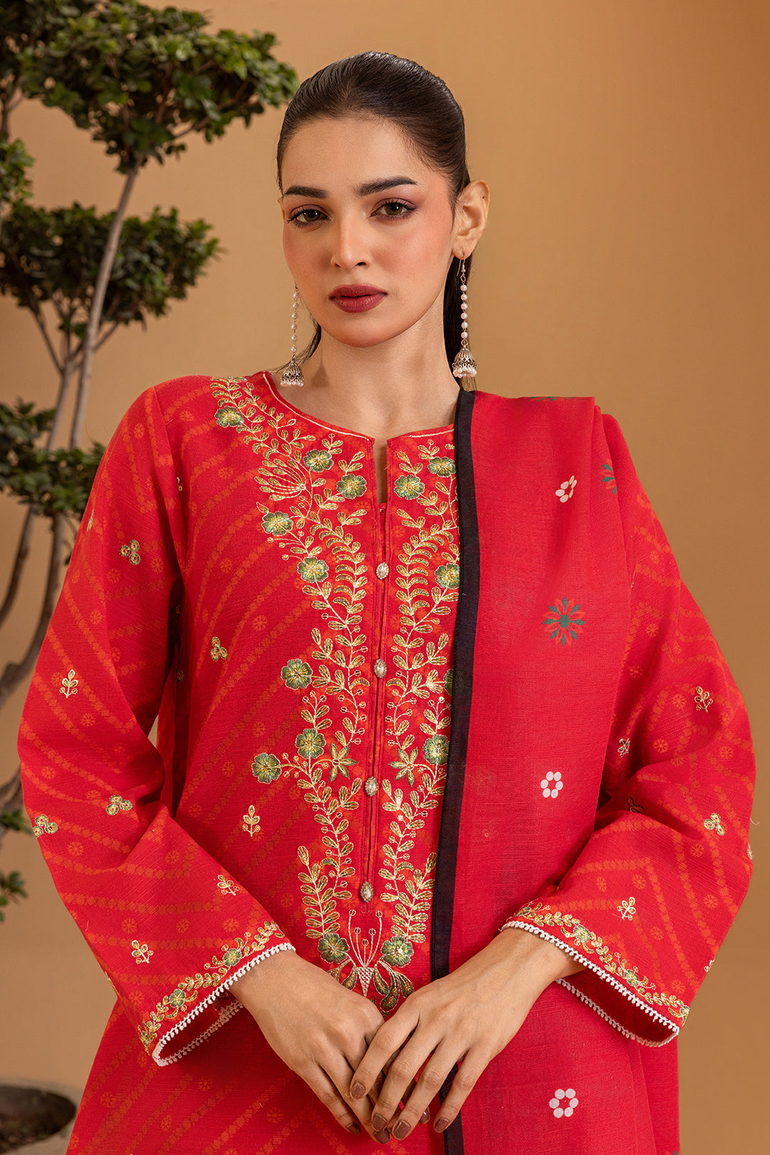 Embroidered Kurta Dupatta - 3111