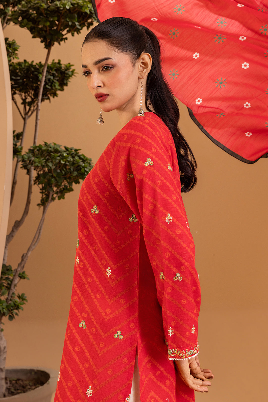 Embroidered Kurta Dupatta - 3111