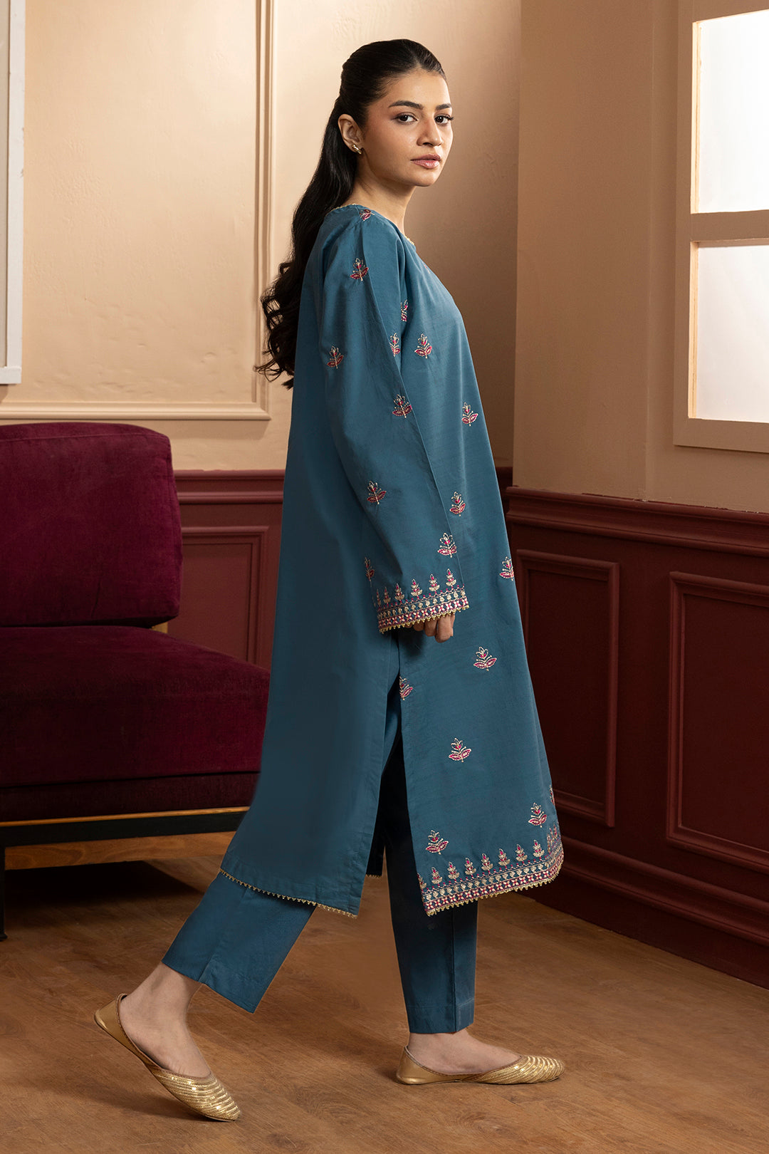 Embroidered Kurta Trouser - 3112