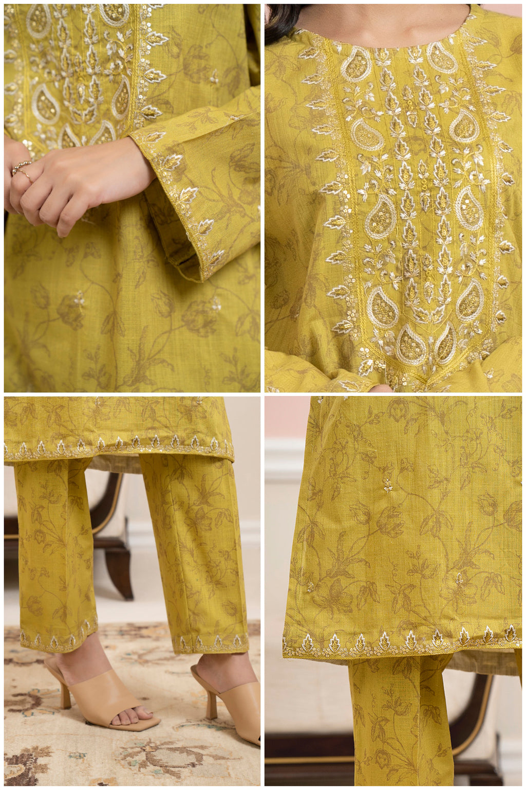 Embroidered Kurta Trouser - 3171