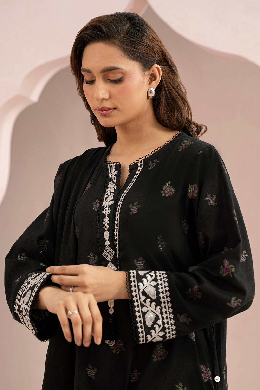 Embroidered Kurta Dupatta - 3345