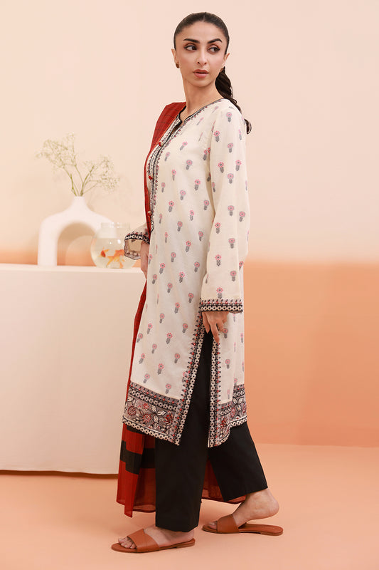 Embroidered Kurta Dupatta - 3348