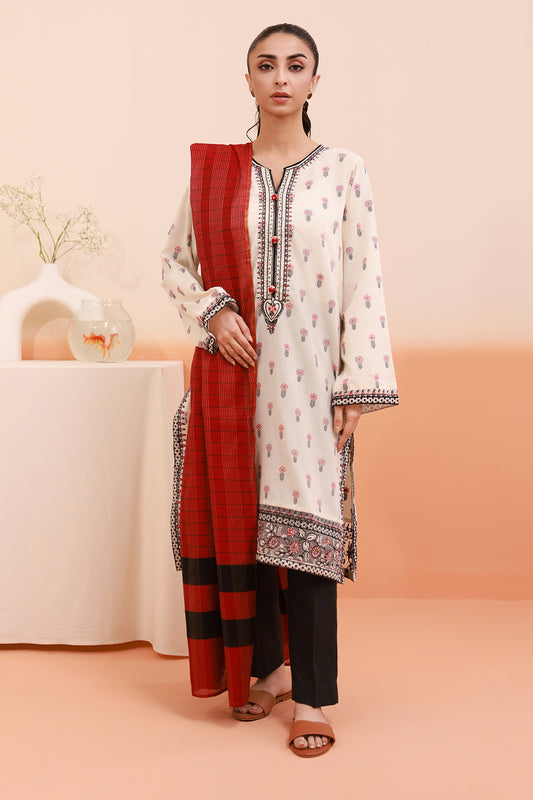 Embroidered Kurta Dupatta - 3348