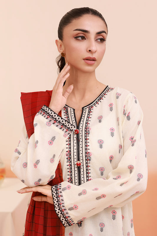 Embroidered Kurta Dupatta - 3348