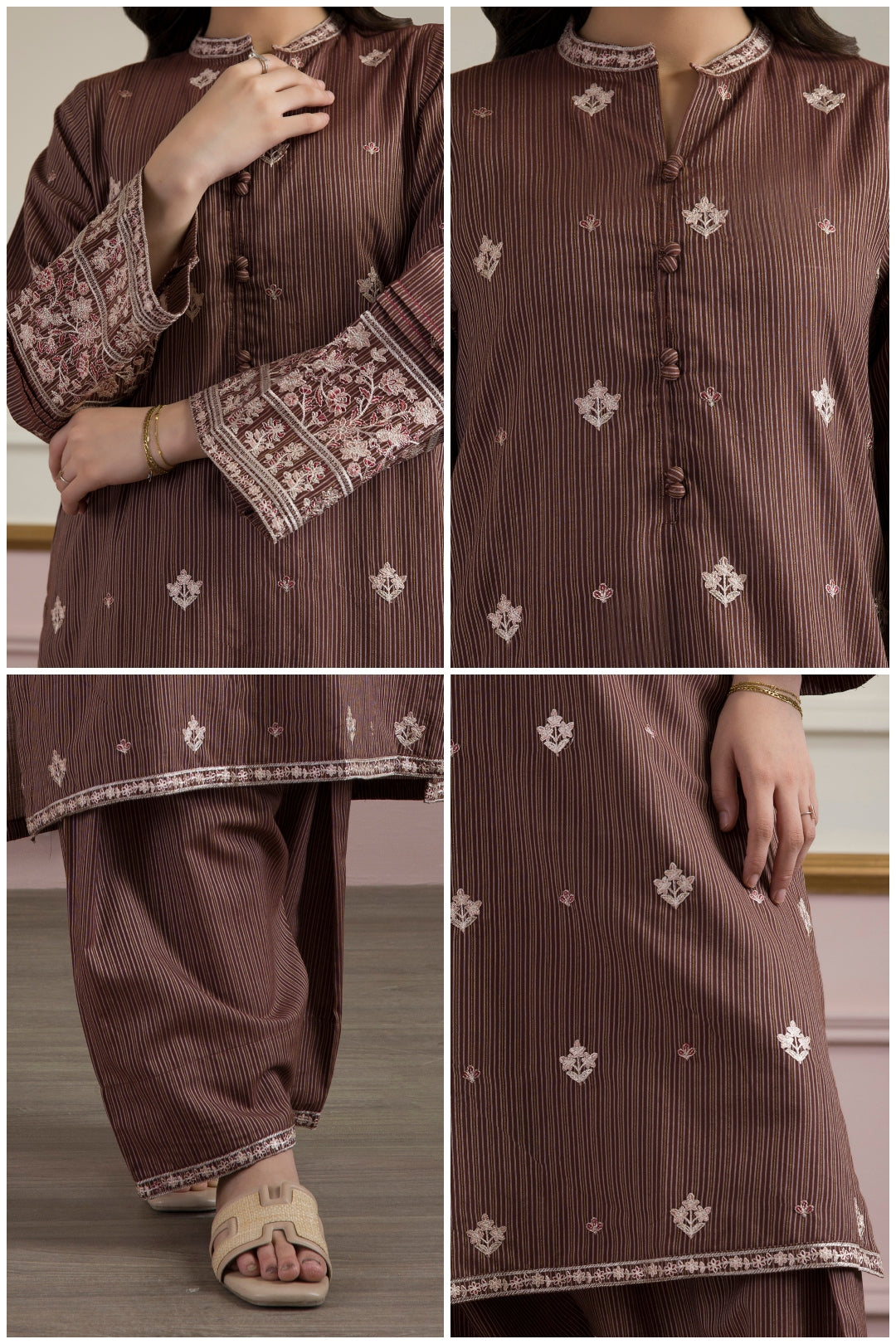 Embroidered Kurta Trouser - 3362