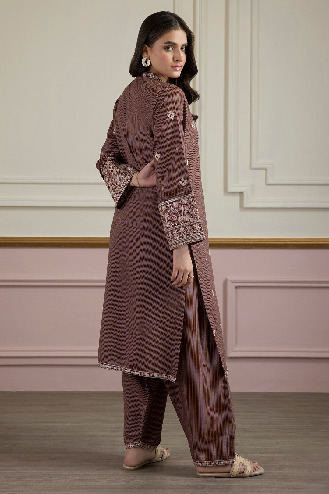 Embroidered Kurta Trouser - 3362