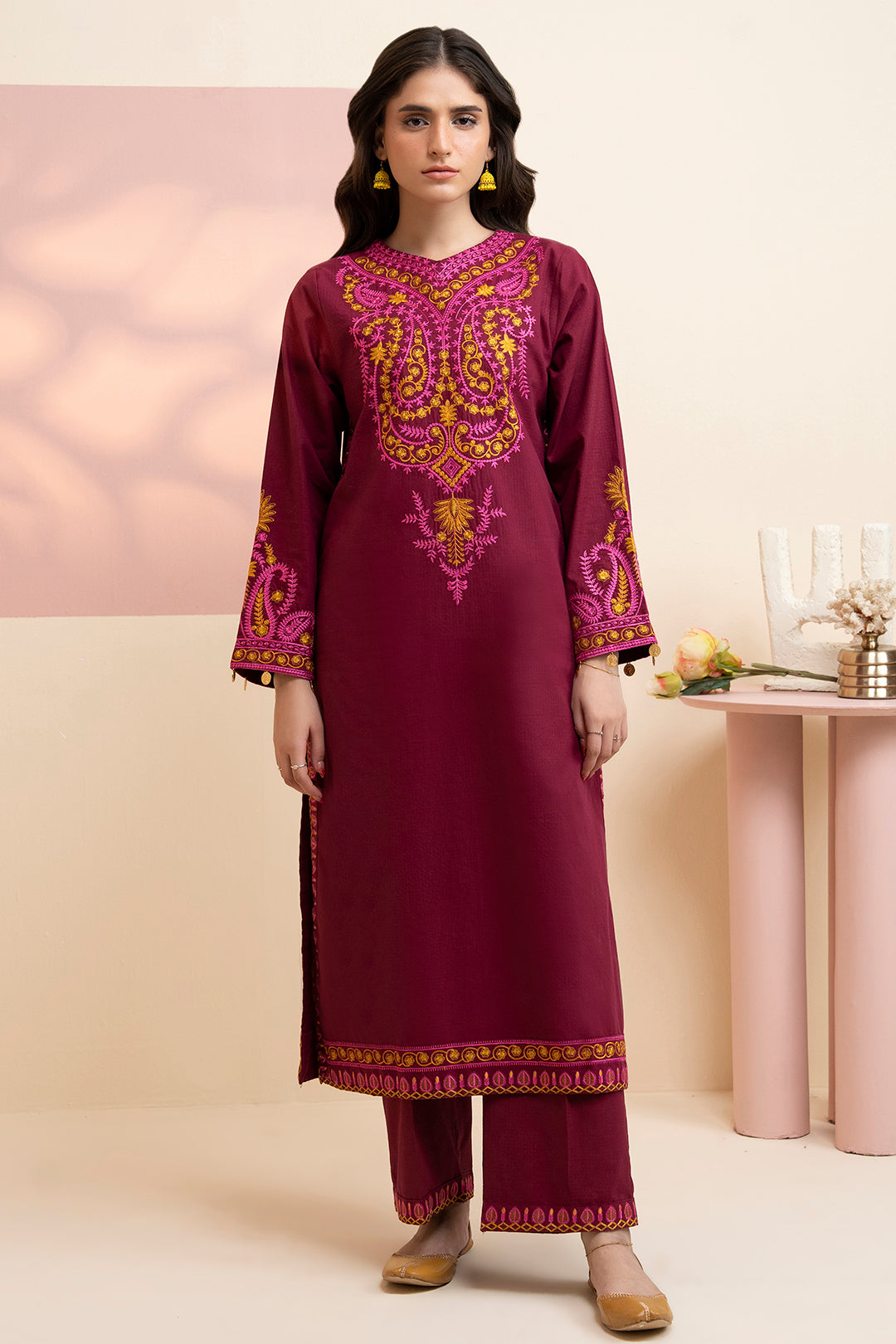 Embroidered Kurta Trouser - 3364