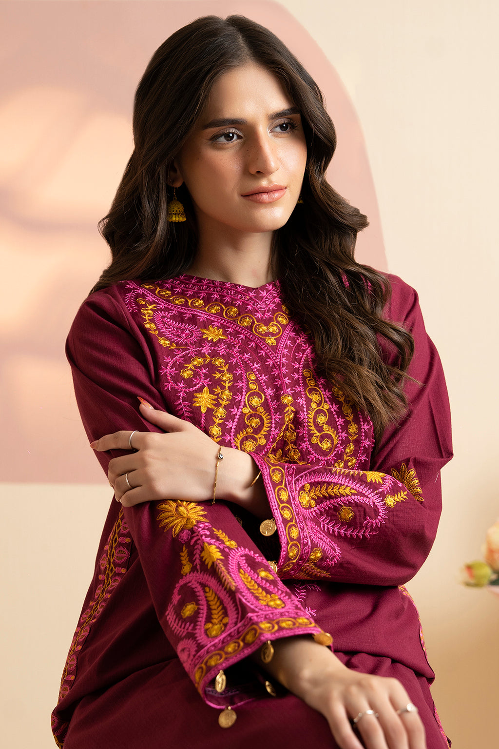 Embroidered Kurta Trouser - 3364