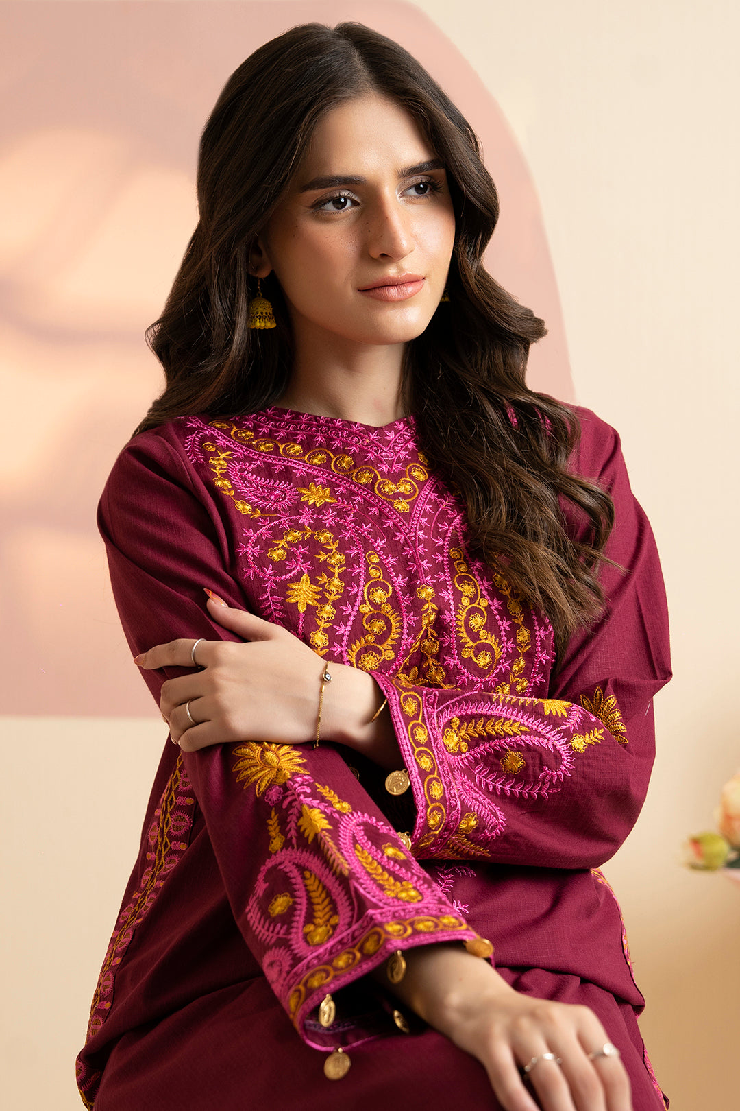 Embroidered Kurta Trouser - 3364