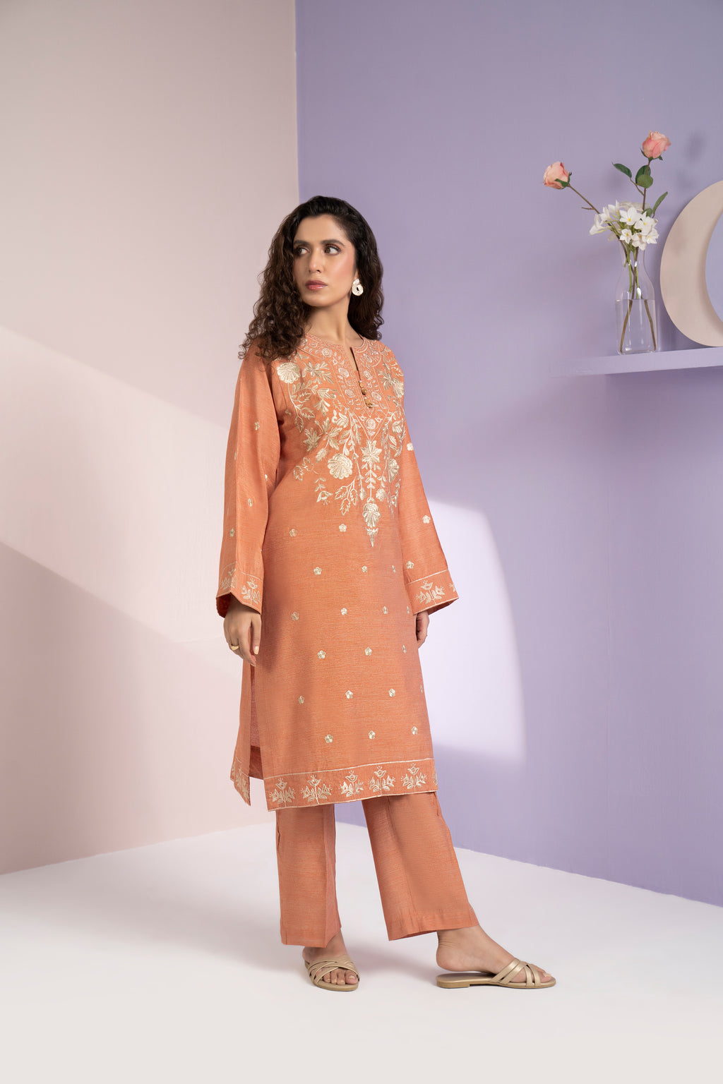 Embroidered Kurta Trouser - 3365