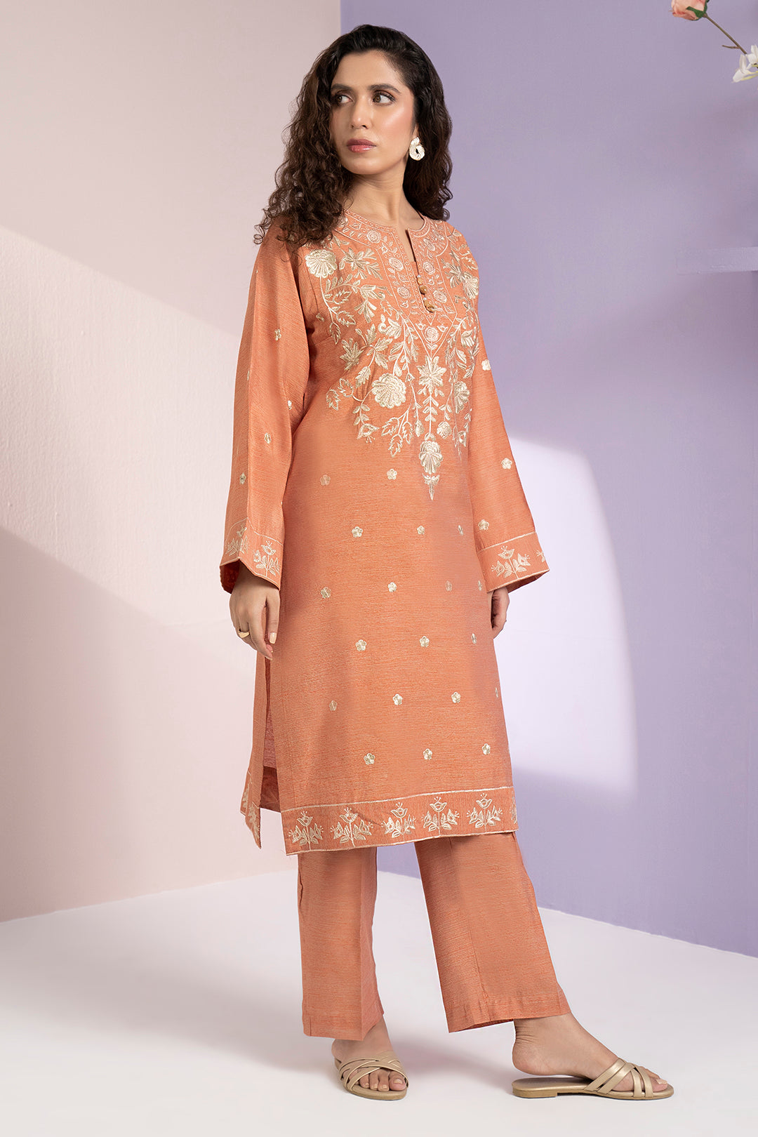 Embroidered Kurta Trouser - 3365