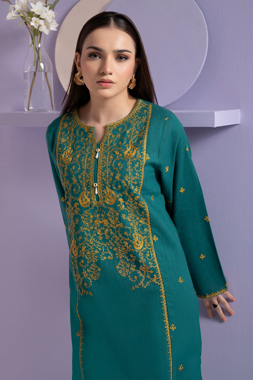 Embroidered Kurta Trouser - 3367