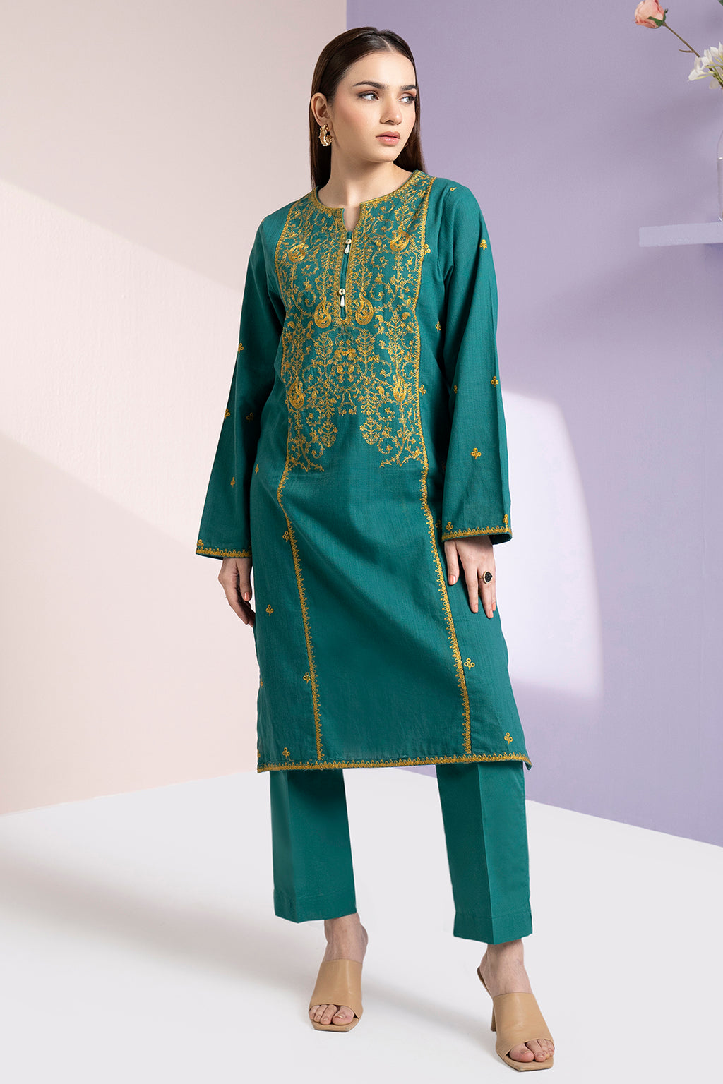 Embroidered Kurta Trouser - 3367