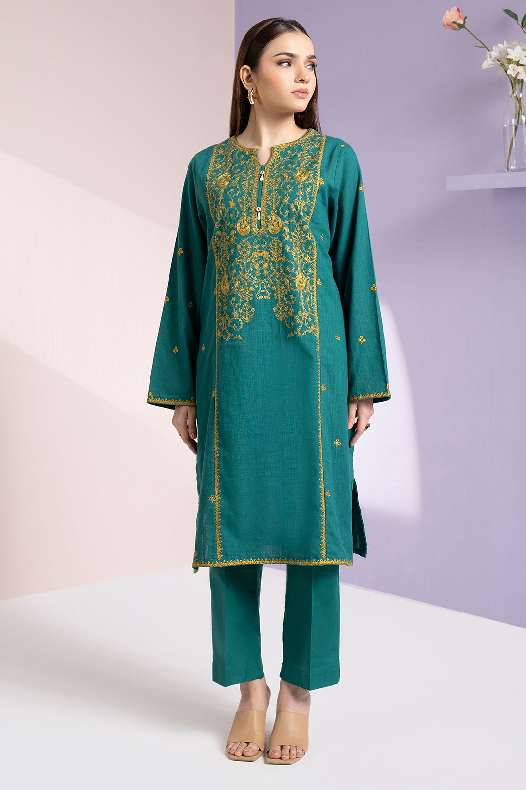 Embroidered Kurta Trouser - 3367
