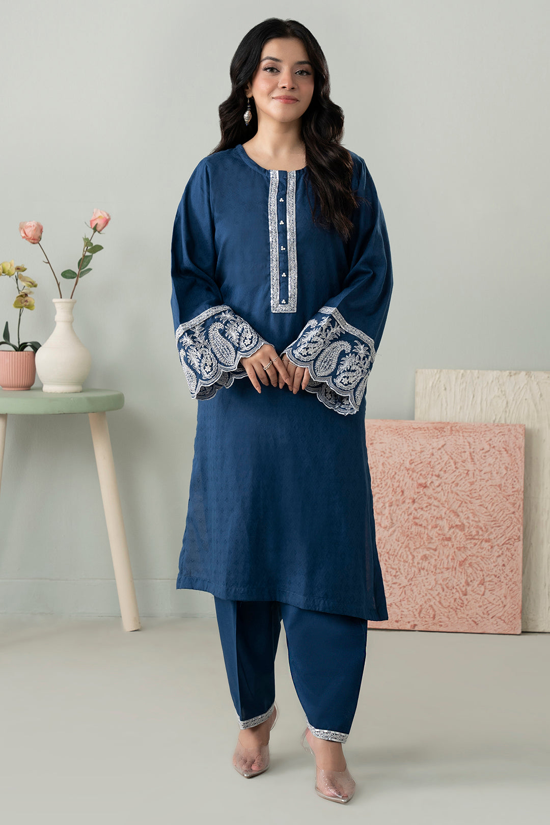 Embroidered Kurta Trouser - 3368
