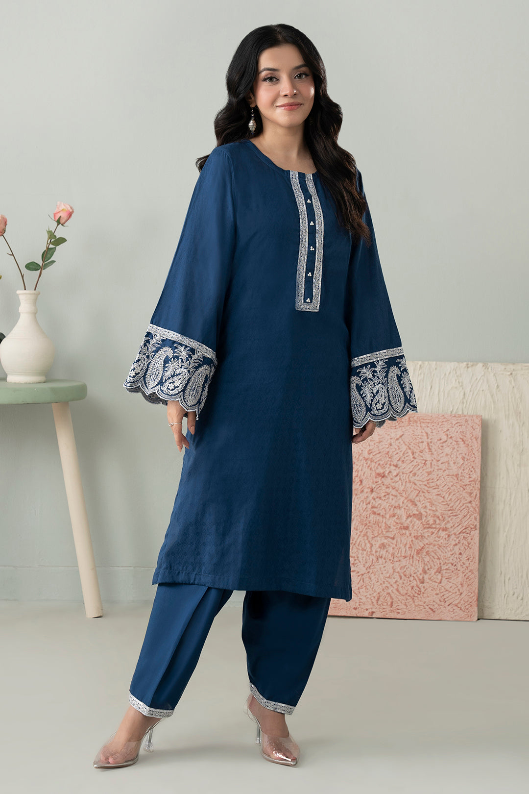 Embroidered Kurta Trouser - 3368