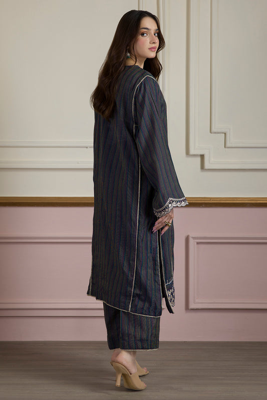Embroidered Kurta Trouser - 3386
