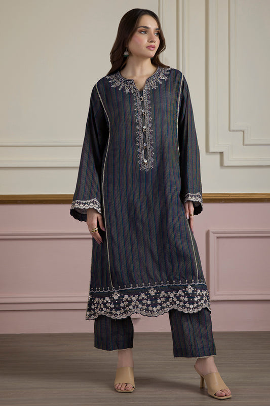 Embroidered Kurta Trouser - 3386
