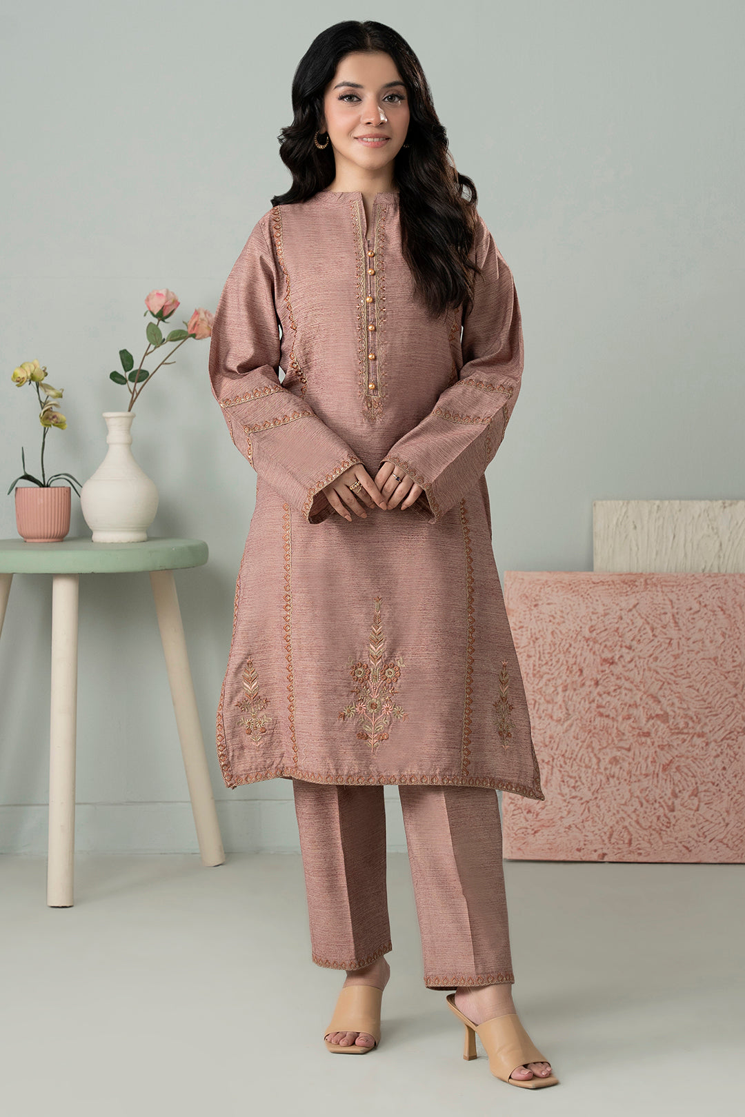 Embroidered Kurta Trouser - 3387