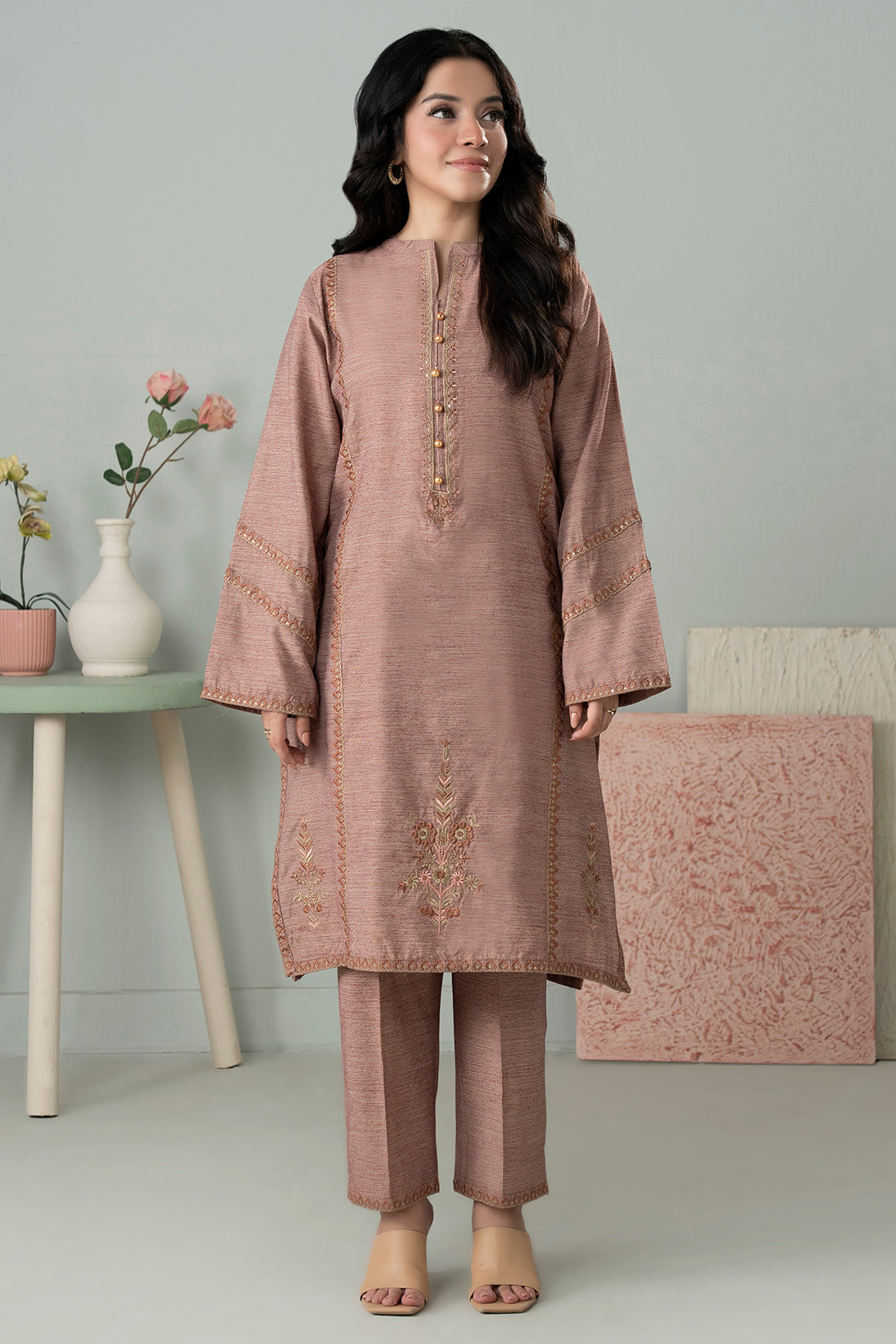 Embroidered Kurta Trouser - 3387