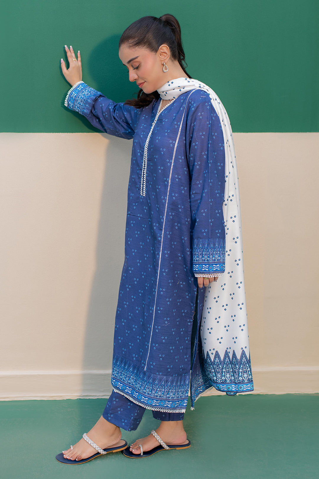 Kurta Shawl Trouser - 2945