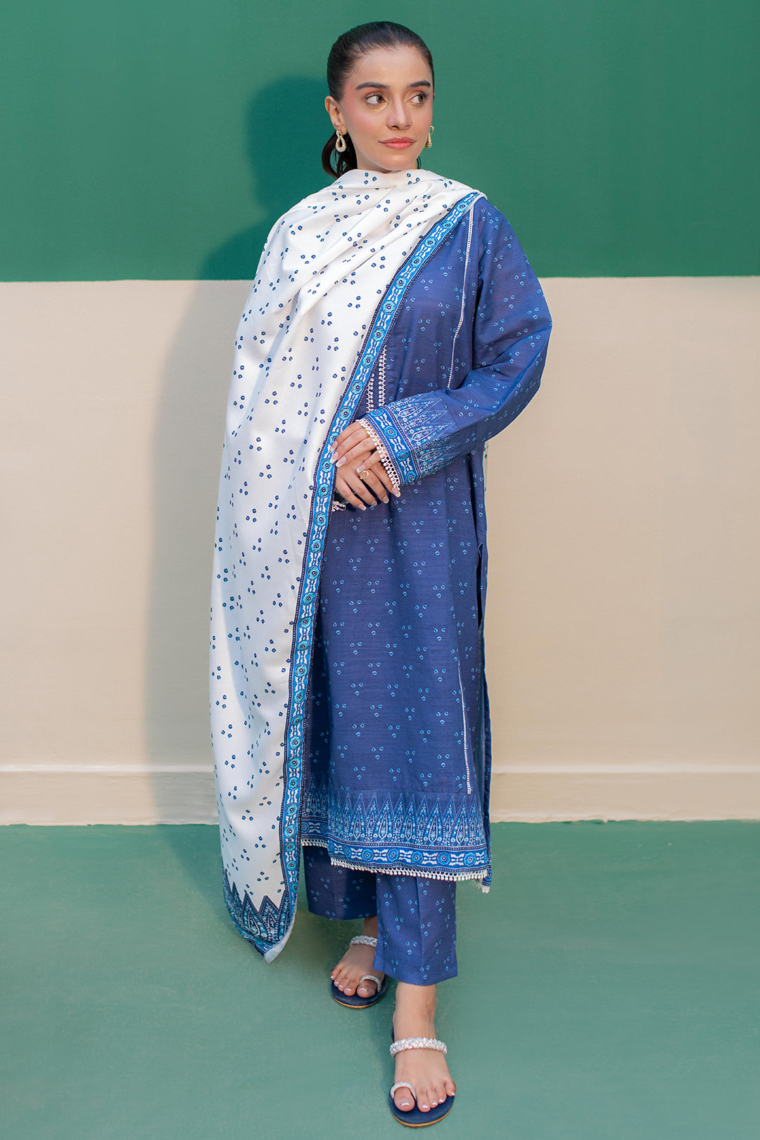 Kurta Shawl Trouser - 2945