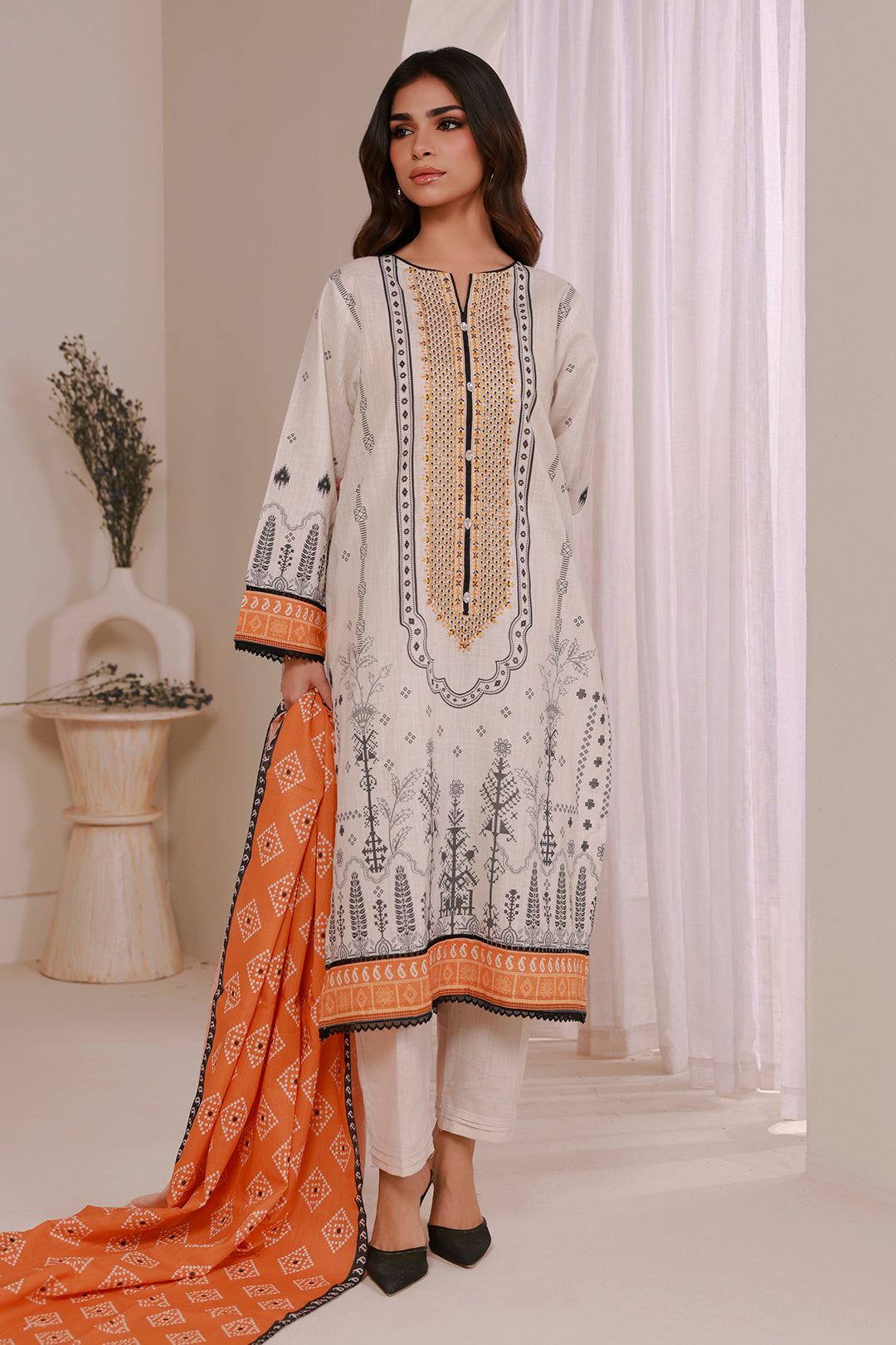 Embroidered Kurta Dupatta Trouser - 2953