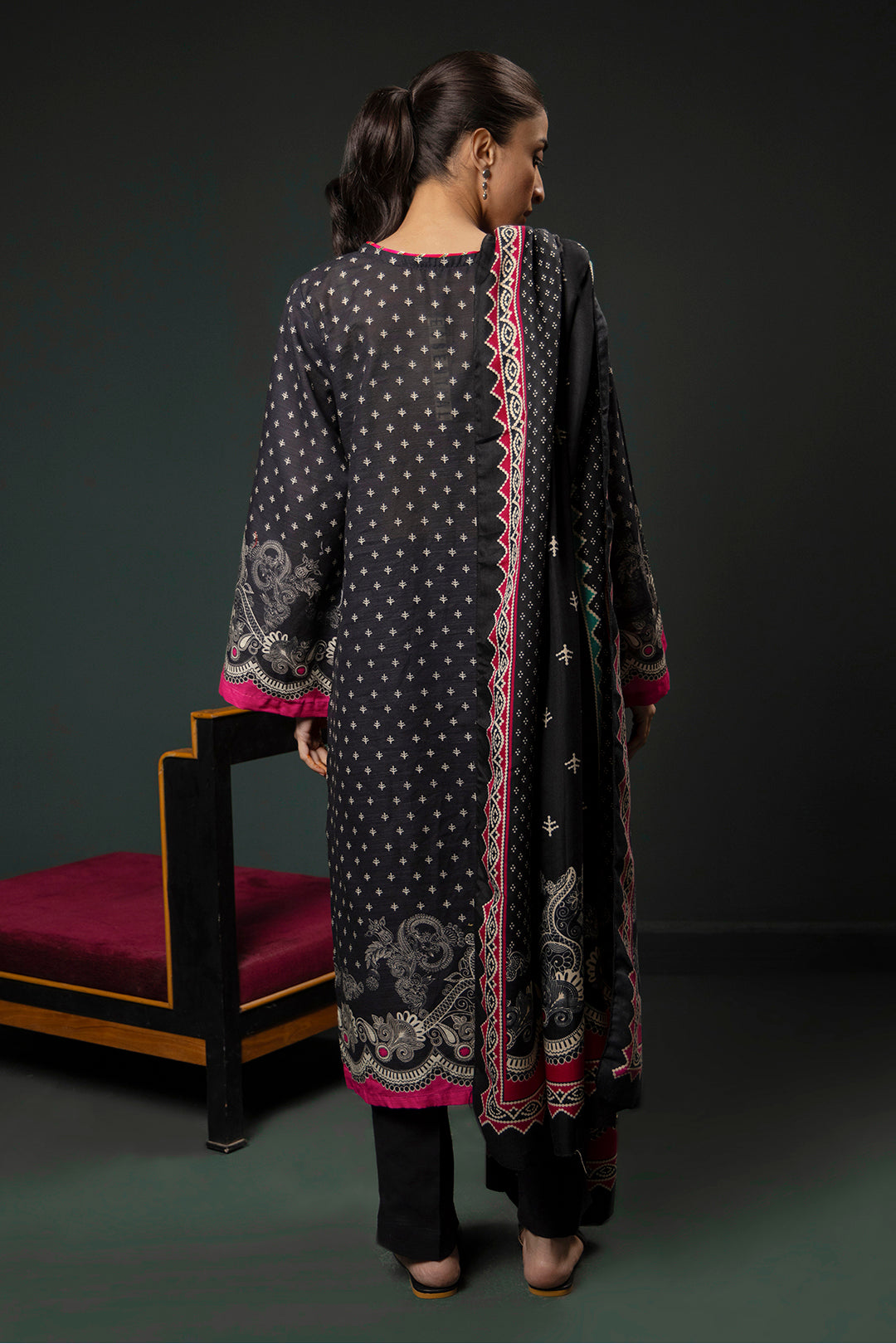 Kurta Shawl Trouser - 3008