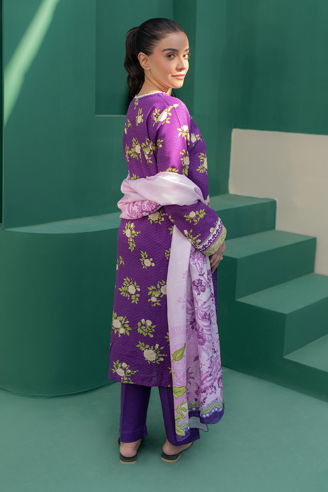 Kurta Shawl Trouser - 3010