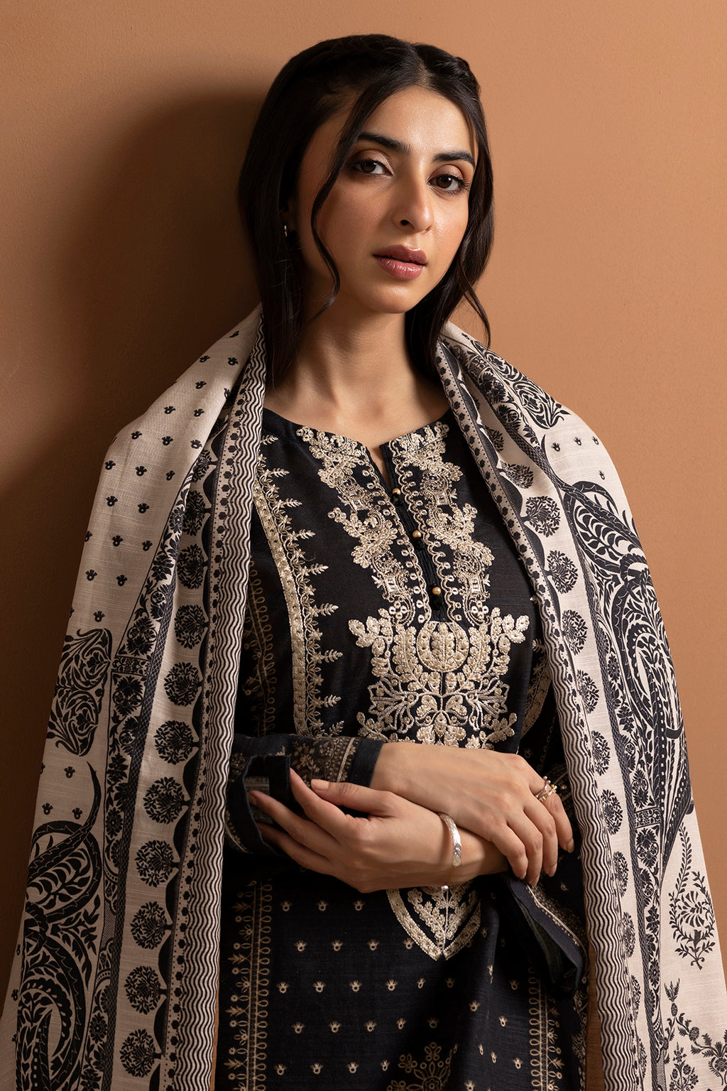 Embroidered Kurta Dupatta Trouser - 3014