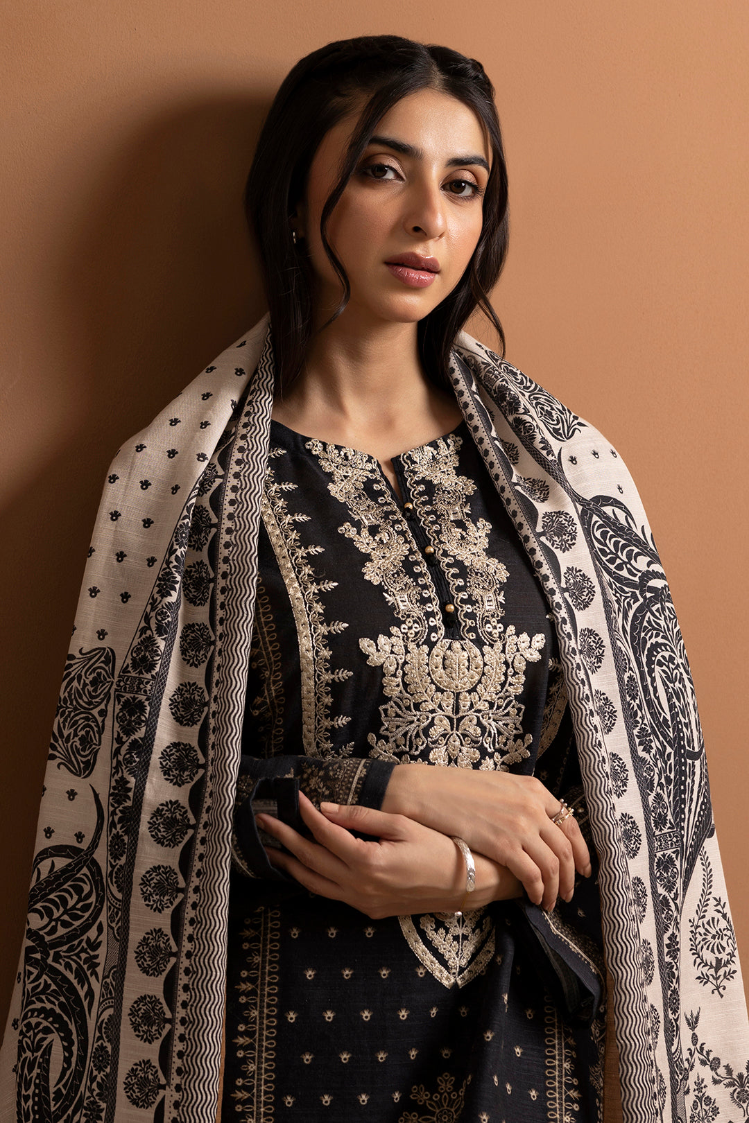 Embroidered Kurta Dupatta Trouser - 3014