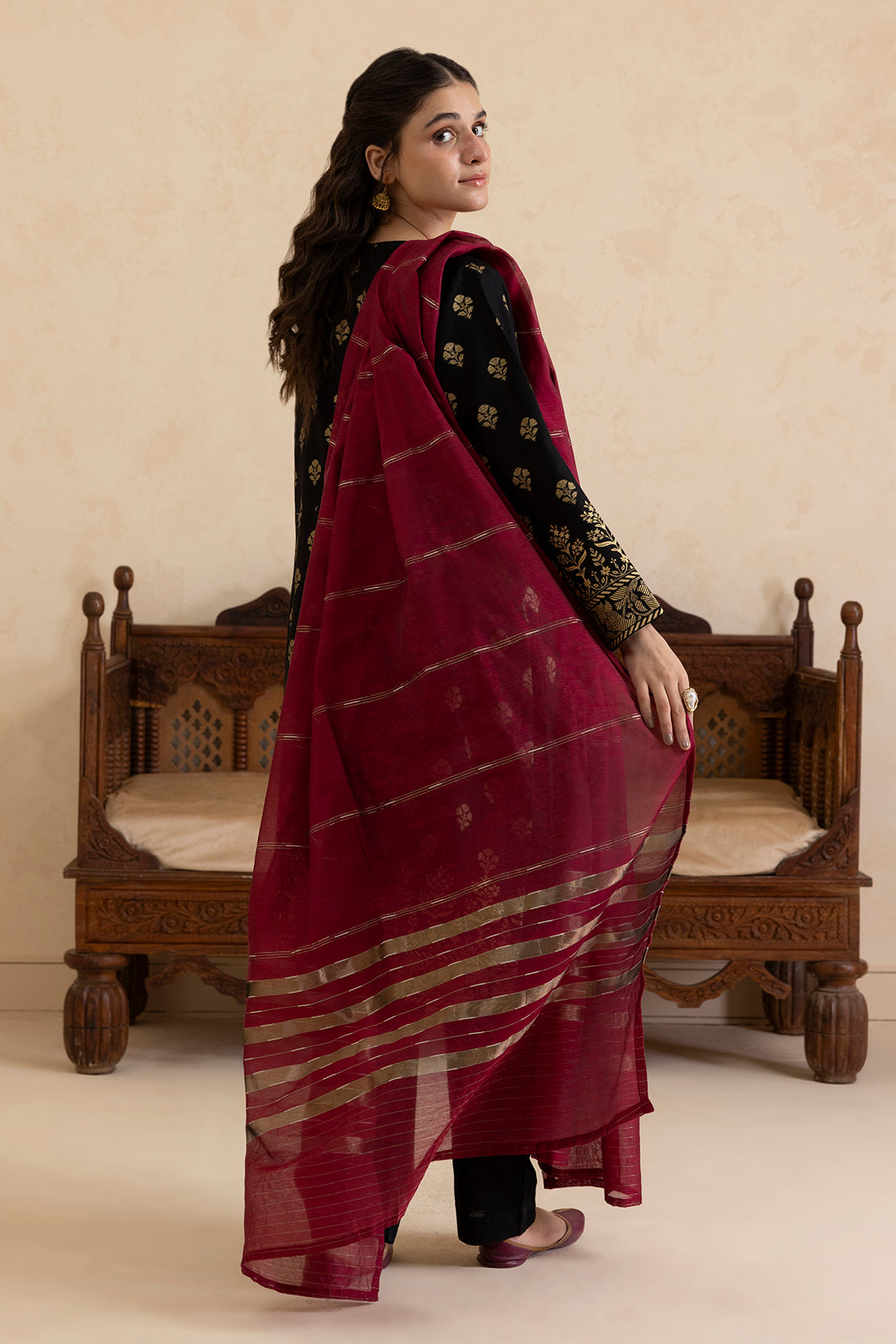 Embroidered Kurta Dupatta Trouser - 3016