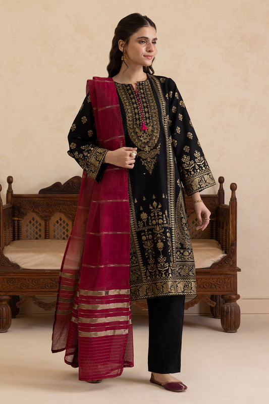 Embroidered Kurta Dupatta Trouser - 3016