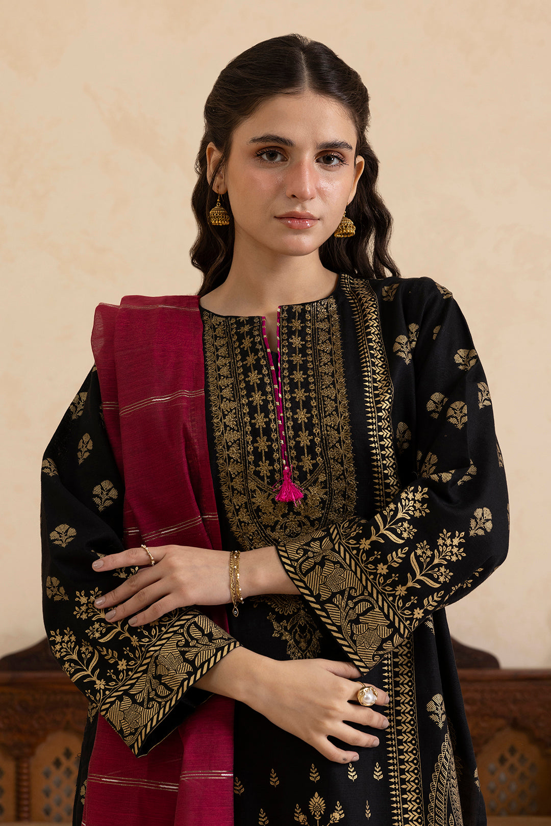 Embroidered Kurta Dupatta Trouser - 3016