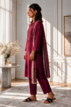 Embroidered Kurta Dupatta Trouser - 3017