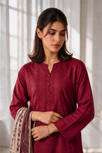 Embroidered Kurta Dupatta Trouser - 3017