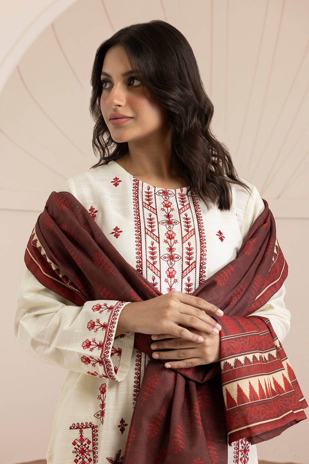 Embroidered Kurta Dupatta Trouser - 3063
