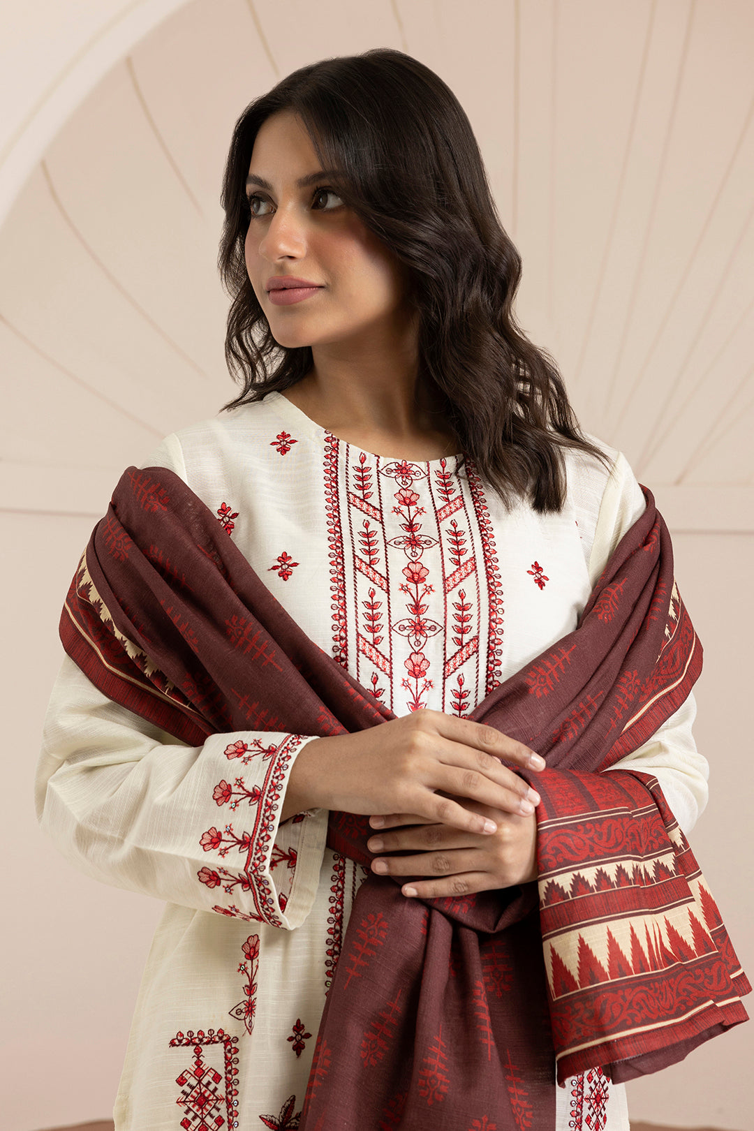 Embroidered Kurta Dupatta Trouser - 3063
