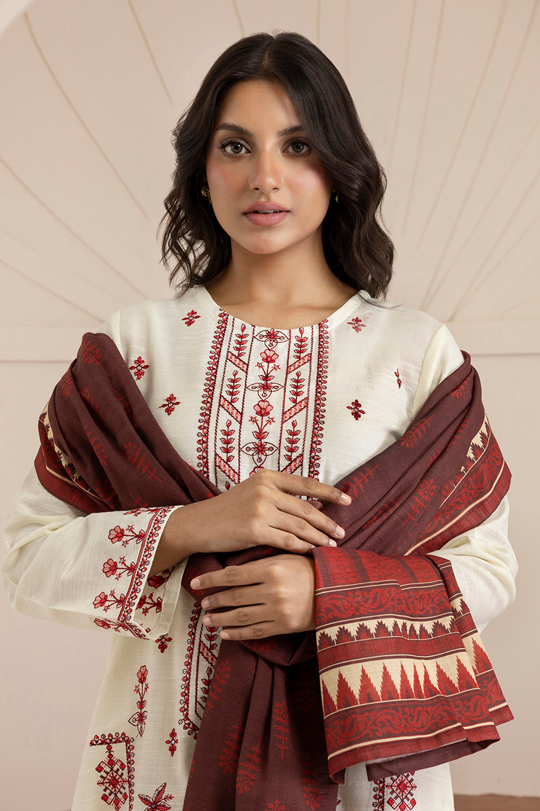Embroidered Kurta Dupatta Trouser - 3063