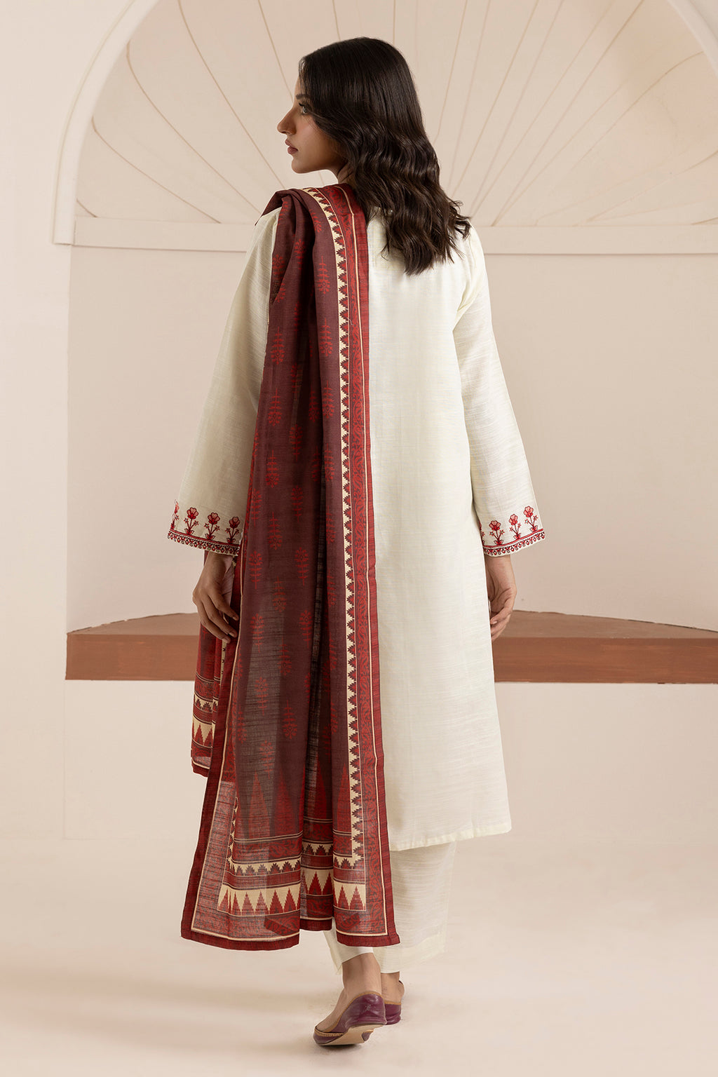 Embroidered Kurta Dupatta Trouser - 3063