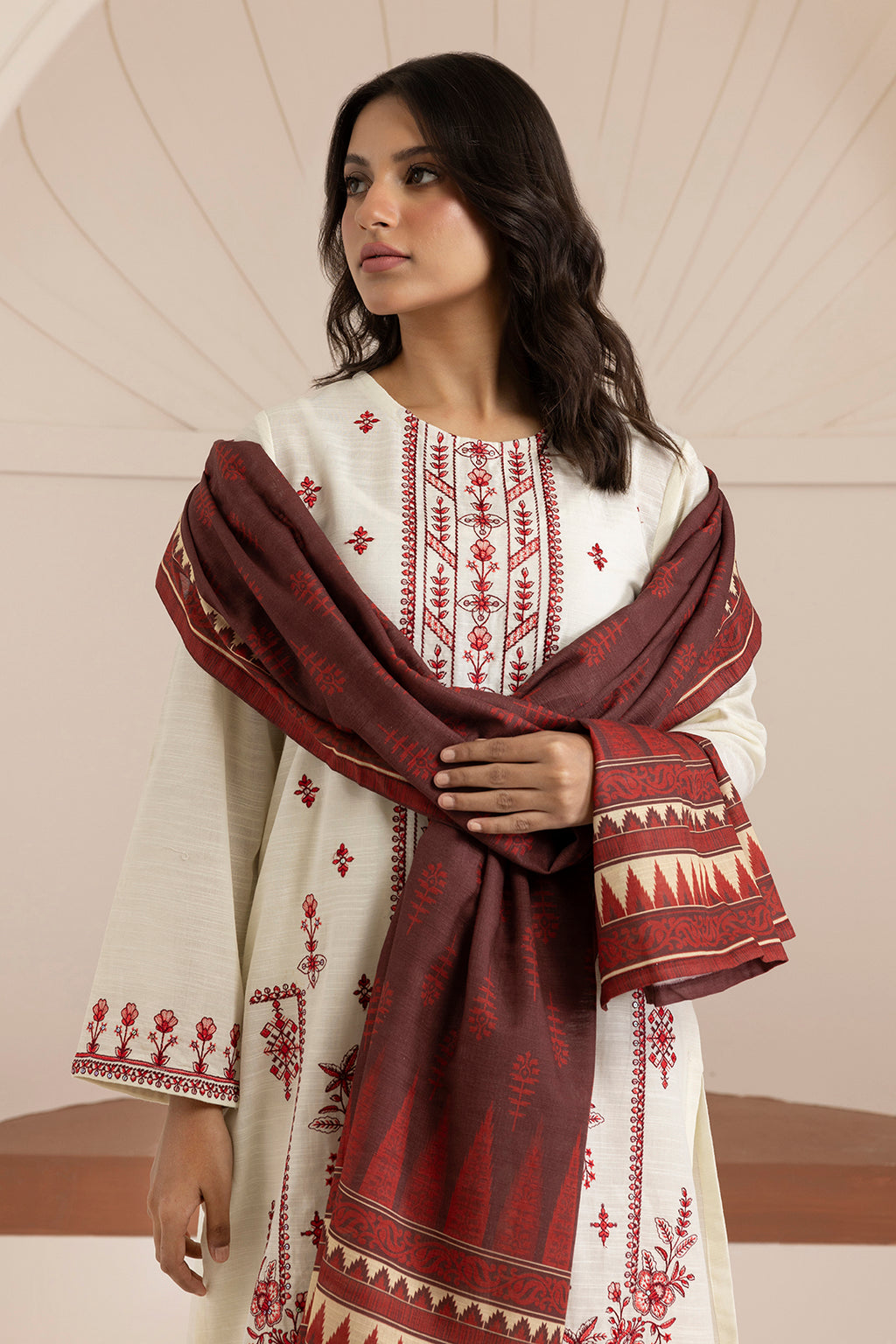 Embroidered Kurta Dupatta Trouser - 3063