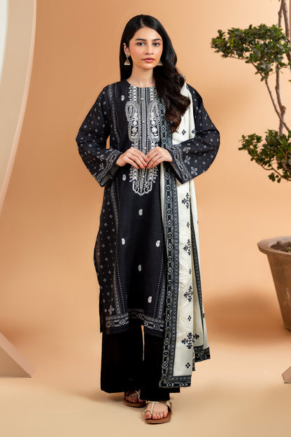 Embroidered Kurta Shawl Trouser - 3071