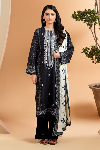 Embroidered Kurta Shawl Trouser - 3071