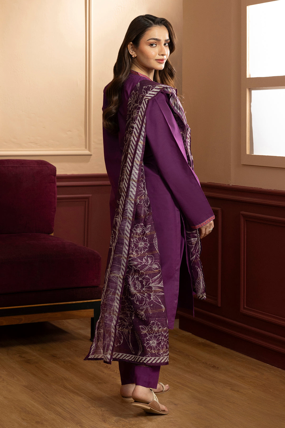 Embroidered Kurta Dupatta Trouser - 3074