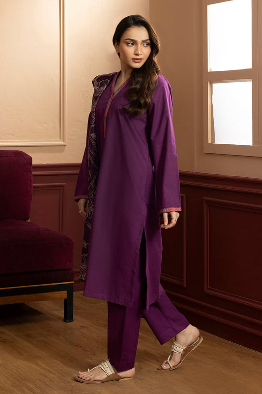Embroidered Kurta Dupatta Trouser - 3074