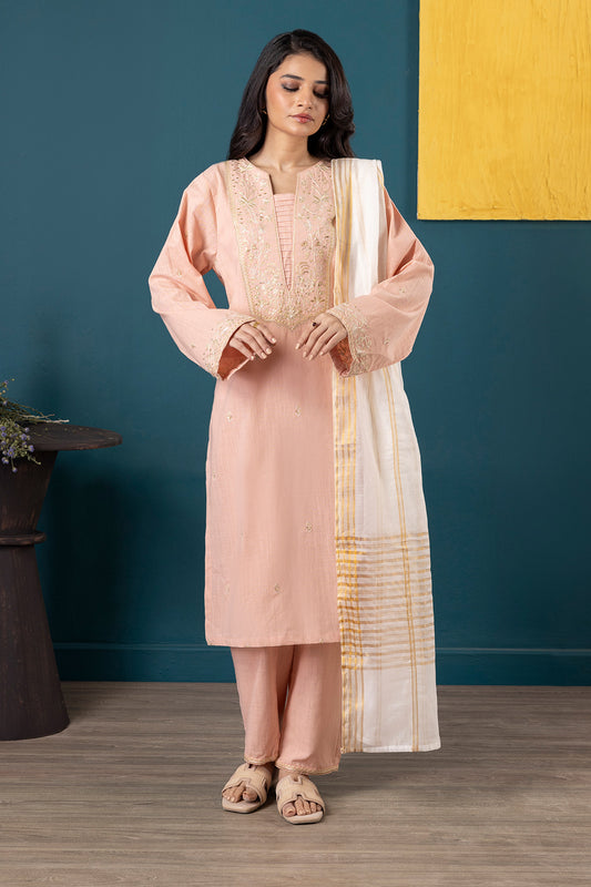 Embroidered Kurta Dupatta Trouser - 3169