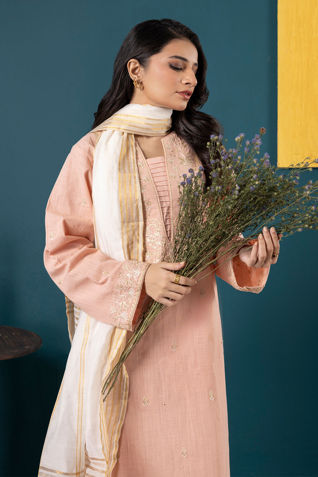 Embroidered Kurta Dupatta Trouser - 3169